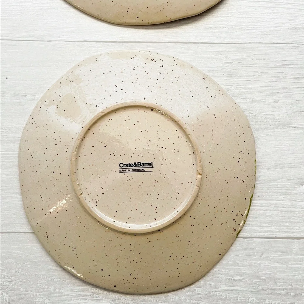 CRATE & BARREL Lina Stripe 8.5” Handcrafted Handpainted Salad Plates (Set of 2)